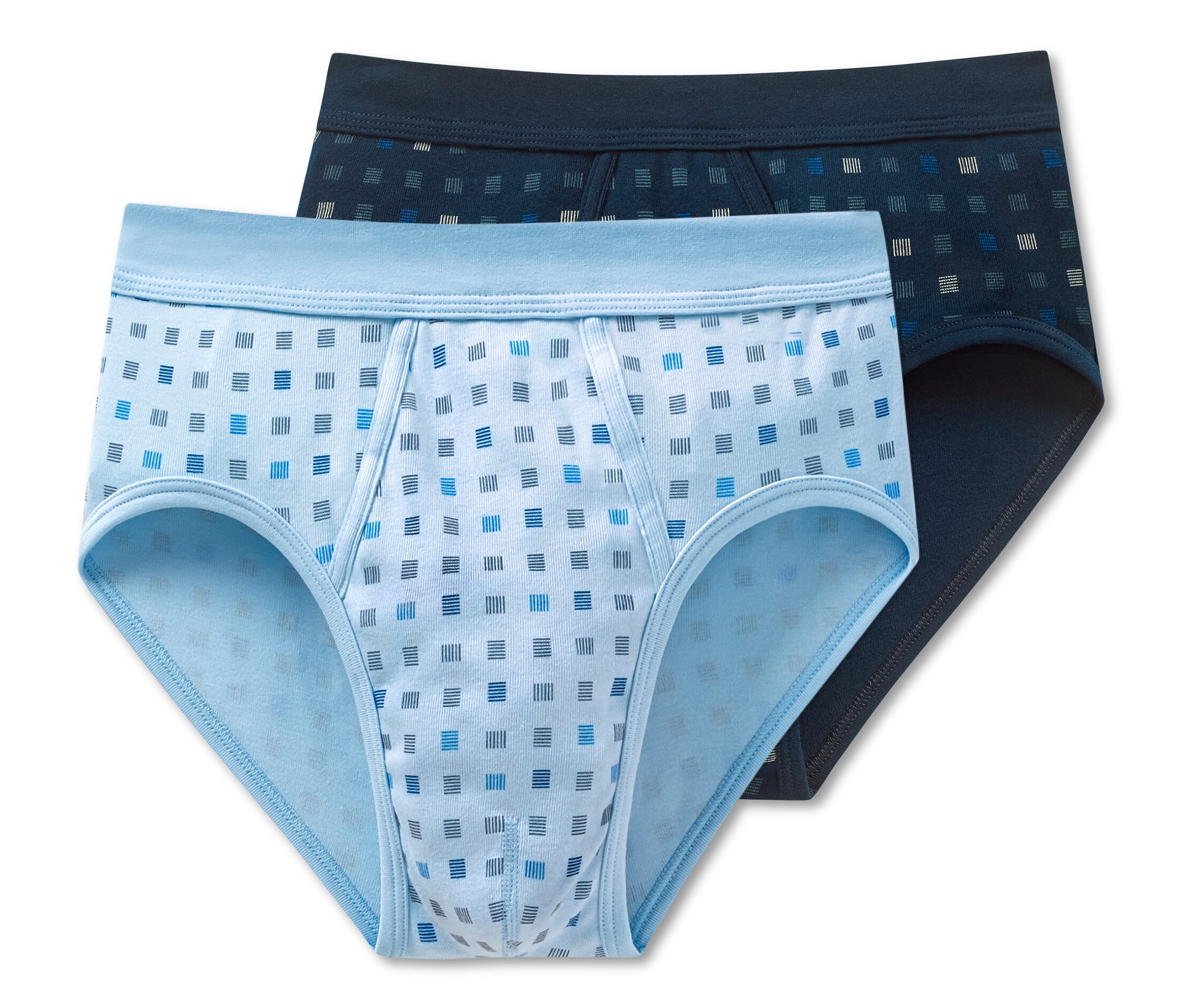 2 Schiesser Slips in Feinripp - Herren - Gr. Xxl/8 - hellblau