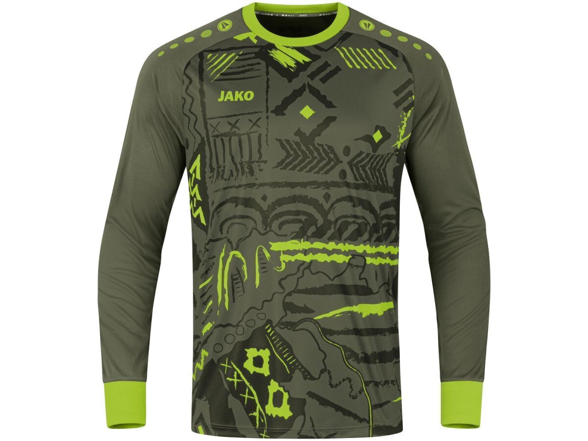 JAKO TW-Trikot Tropicana L Khaki/Neongrün