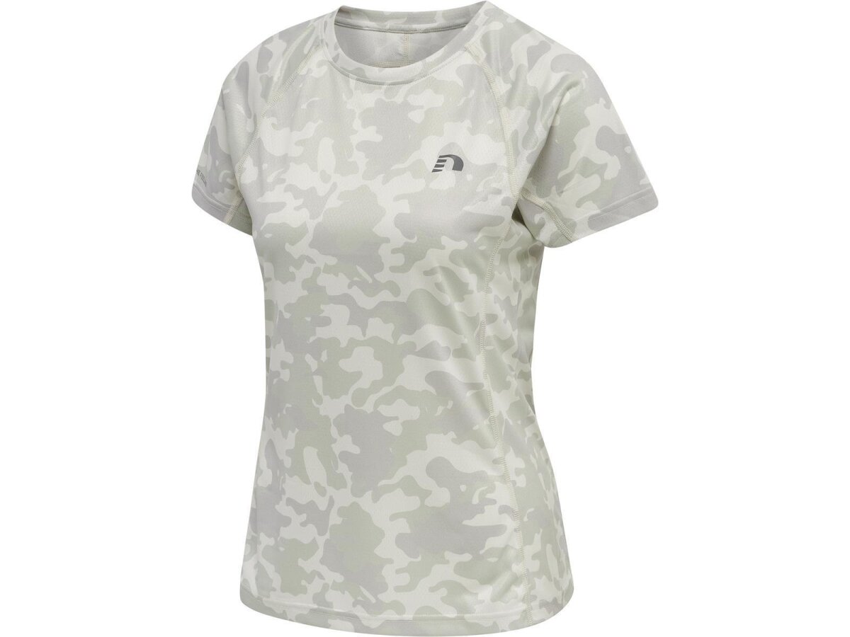Hummel WOMEN RUNNING T-SHIRT S/S OYSTER MUSHROOM AOP L