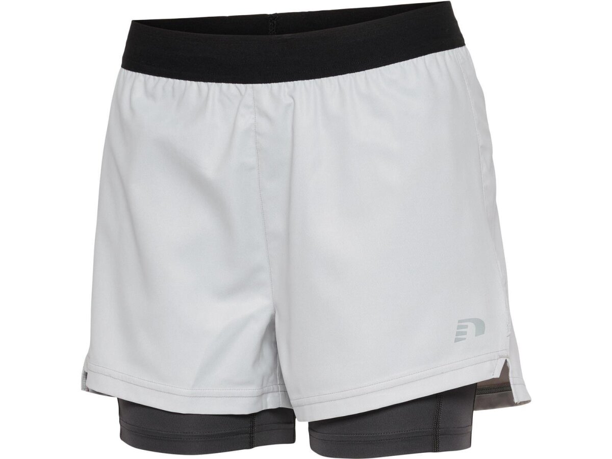 Hummel WOMEN 2-IN-1 RUNNING SHORTS OYSTER MUSHROOM XL