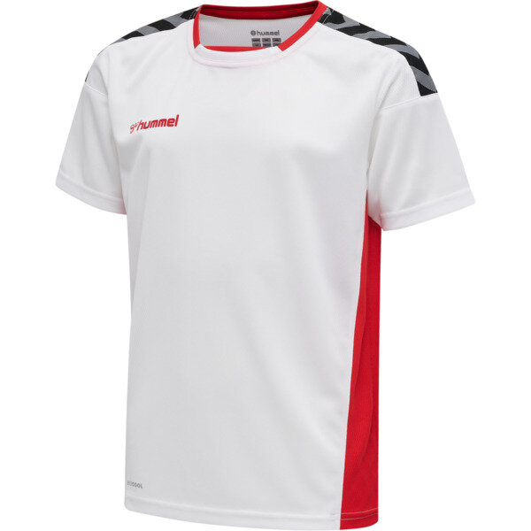 Hummel hmlAUTHENTIC KIDS POLY JERSEY S/S - WHITE/TRUE RED - 140