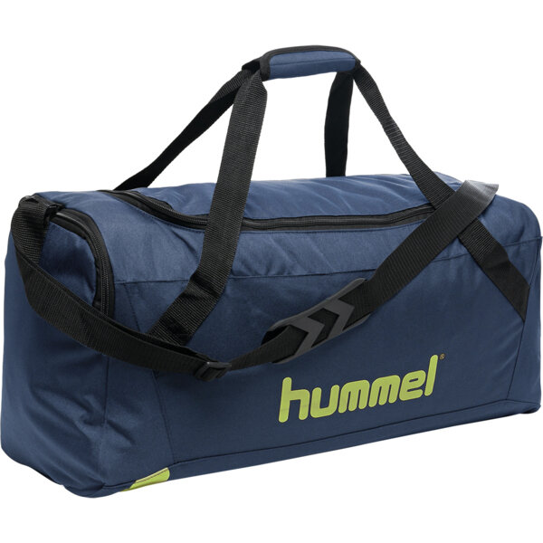 Hummel CORE SPORTS BAG - DARK DENIM/LIME PUNCH - M