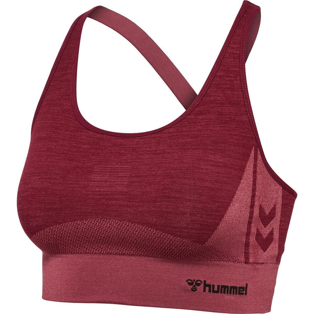 Hummel hmlCLEA SEAMLESS SPORTS TOP - CABERNET/APPLE BUTTER MELANGE - S