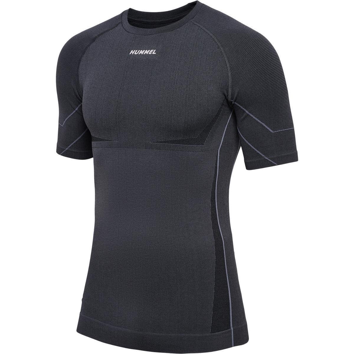Hummel hmlTE MIKE SEAMLESS T-SHIRT - BLACK/ASPHALT MELANGE - S