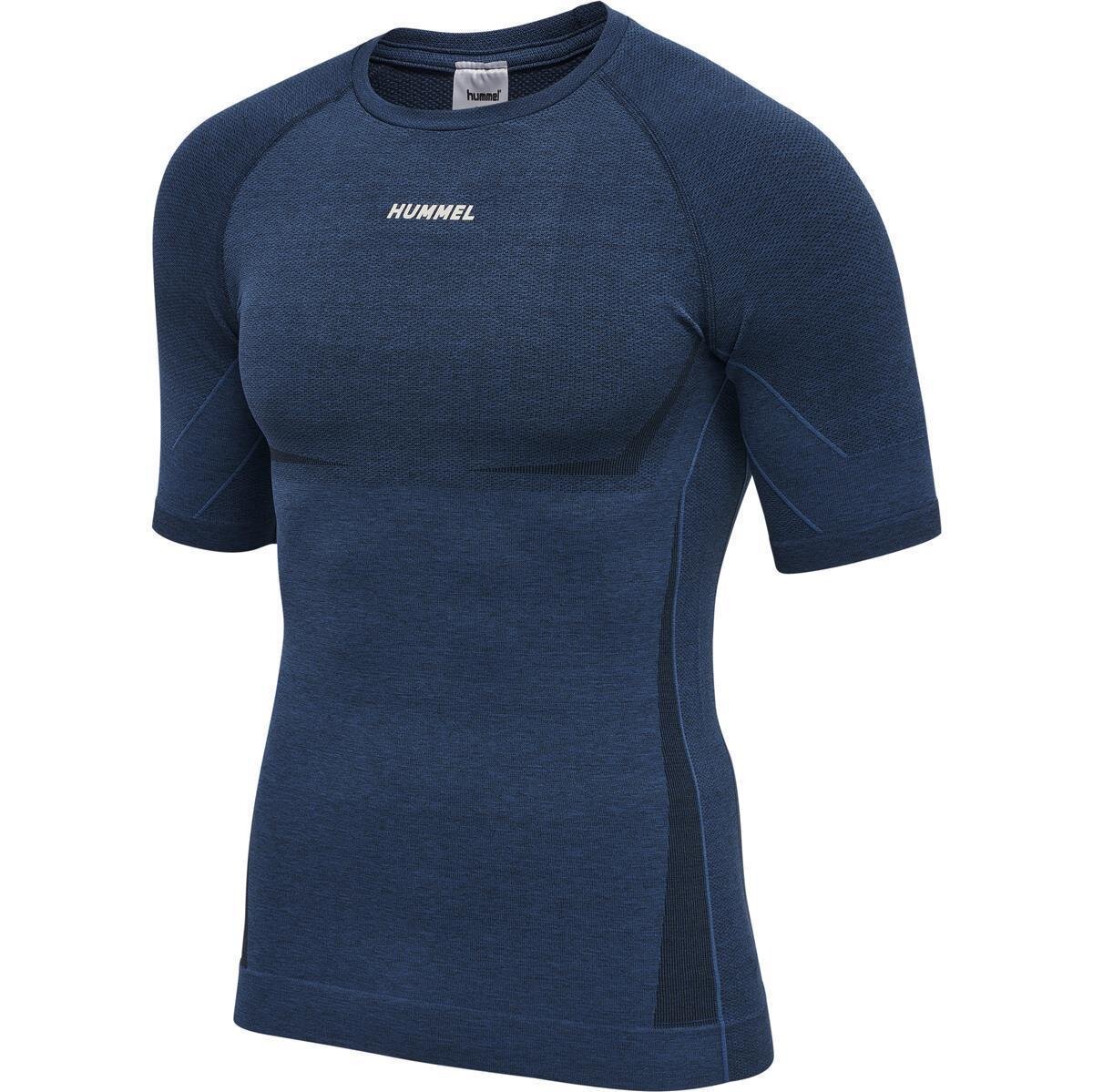 Hummel hmlTE MIKE SEAMLESS T-SHIRT - INSIGNIA BLUE/BLACK MELANGE - S