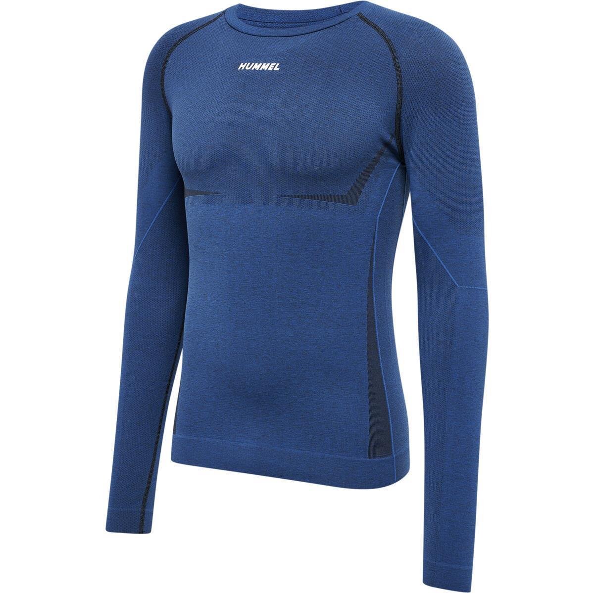 Hummel hmlTE MIKE SEAMLESS T-SHIRT L/S - INSIGNIA BLUE/BLACK MELANGE - L