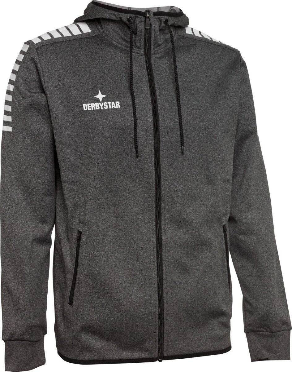 Derbystar Primo Kapuzenjacke Erwachsene grau schwarz XXXXL