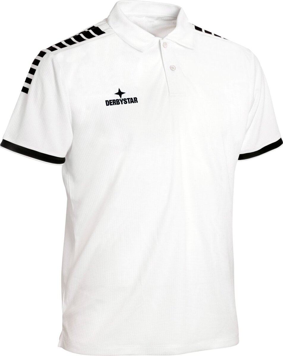 Derbystar Primo Polo-Shirt Erwachsene weiss schwarz L