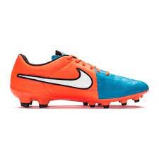 Nike Junior Mercurial Tiempo Genio Leather FG neon orange/ blau-weiß 32,5
