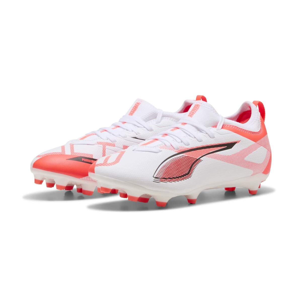 Puma Ultra 5 Match FG/AG Kinder Fussballschuhe puma white-puma black-glowing red 28