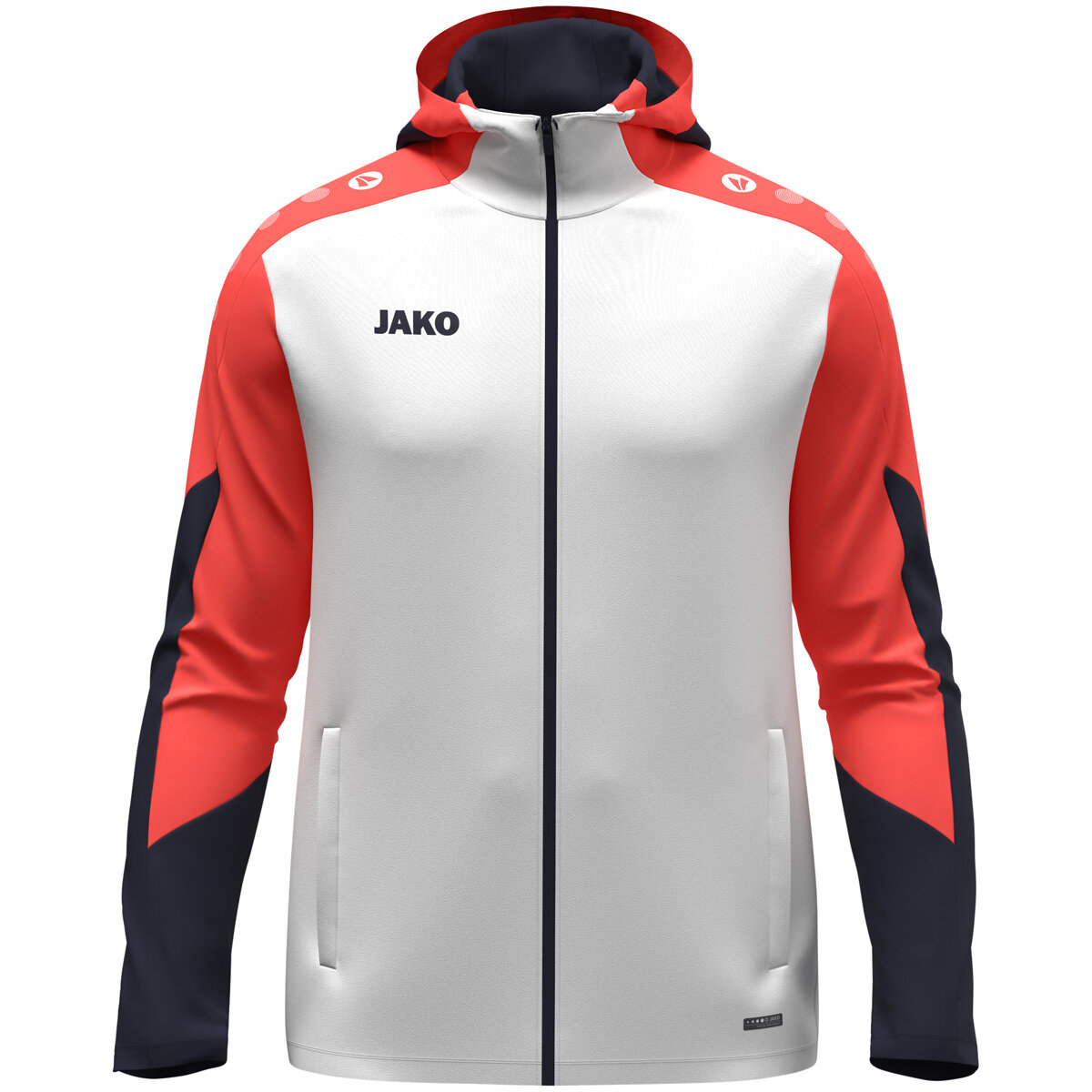 JAKO Kapuzenjacke Dynamic Damen weiß/coral/marine XL (46/48)