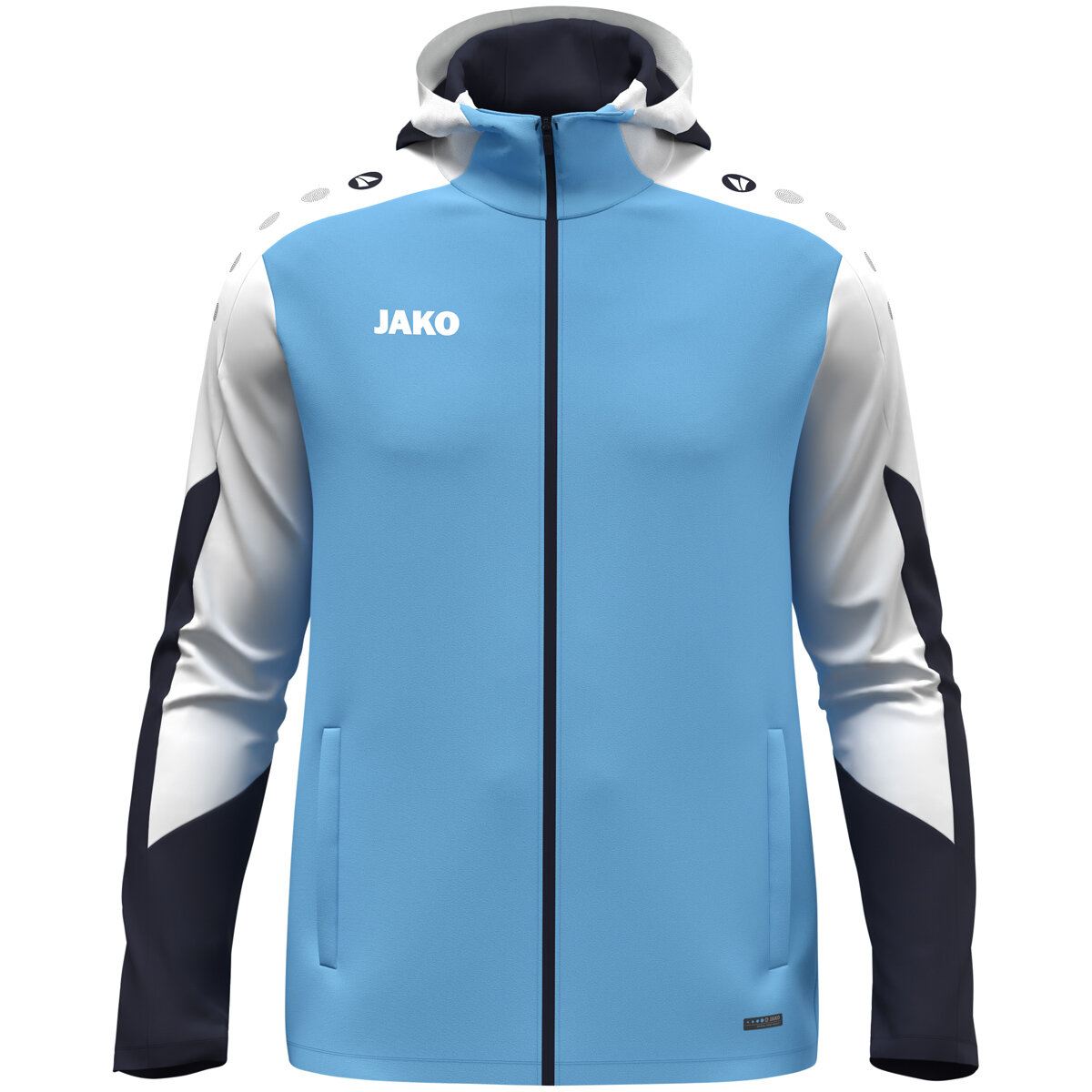 JAKO Kapuzenjacke Dynamic Damen skyblue/weiß/marine M (38/40)