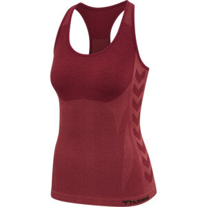 HUMMEL hmlCLEA SEAMLESS TOP - CABERNET/APPLE BUTTER MELANGE - M