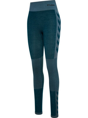 HUMMEL hmlCLEA SEAMLESS MID WAIST TIGHTS - DARK SEA - XL