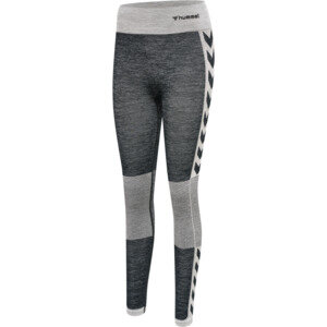 HUMMEL hmlCLEA SEAMLESS MID WAIST TIGHTS - BLACK/WHITE MELANGE - XS