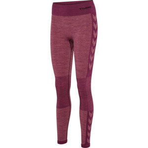 HUMMEL hmlCLEA SEAMLESS MID WAIST TIGHTS - GRAPE WINE/CRUSHED BERRY MEL - M