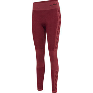 HUMMEL hmlCLEA SEAMLESS MID WAIST TIGHTS - CABERNET/APPLE BUTTER MELANGE - XL