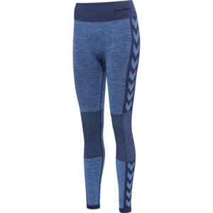HUMMEL hmlCLEA SEAMLESS MID WAIST TIGHTS - GRANADA SKY/NAVY PEONY MELANGE - L