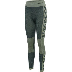 HUMMEL hmlCLEA SEAMLESS MID WAIST TIGHTS - DARKEST SPRUCE/BASIL MELANGE - XS