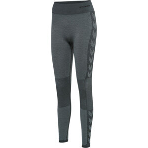 HUMMEL hmlCLEA SEAMLESS MID WAIST TIGHTS - ASPHALT/QUIET SHADE MELANGE - M