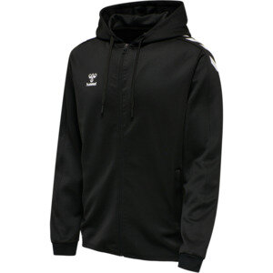 HUMMEL hmlCORE XK POLY ZIP HOOD SWEAT - BLACK/BLACK - S