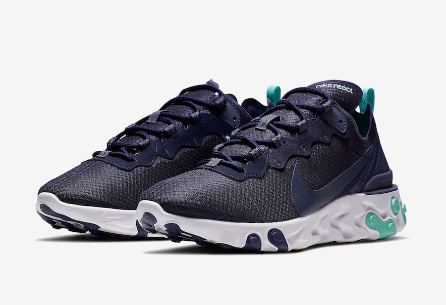 Nike React Element 55 blau/weiß/mint 43