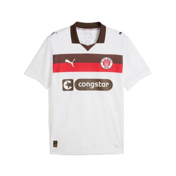 Puma FC St. Pauli Away Jersey Saison 2025/2026 Erwachsene weiß/braun/rot XXL