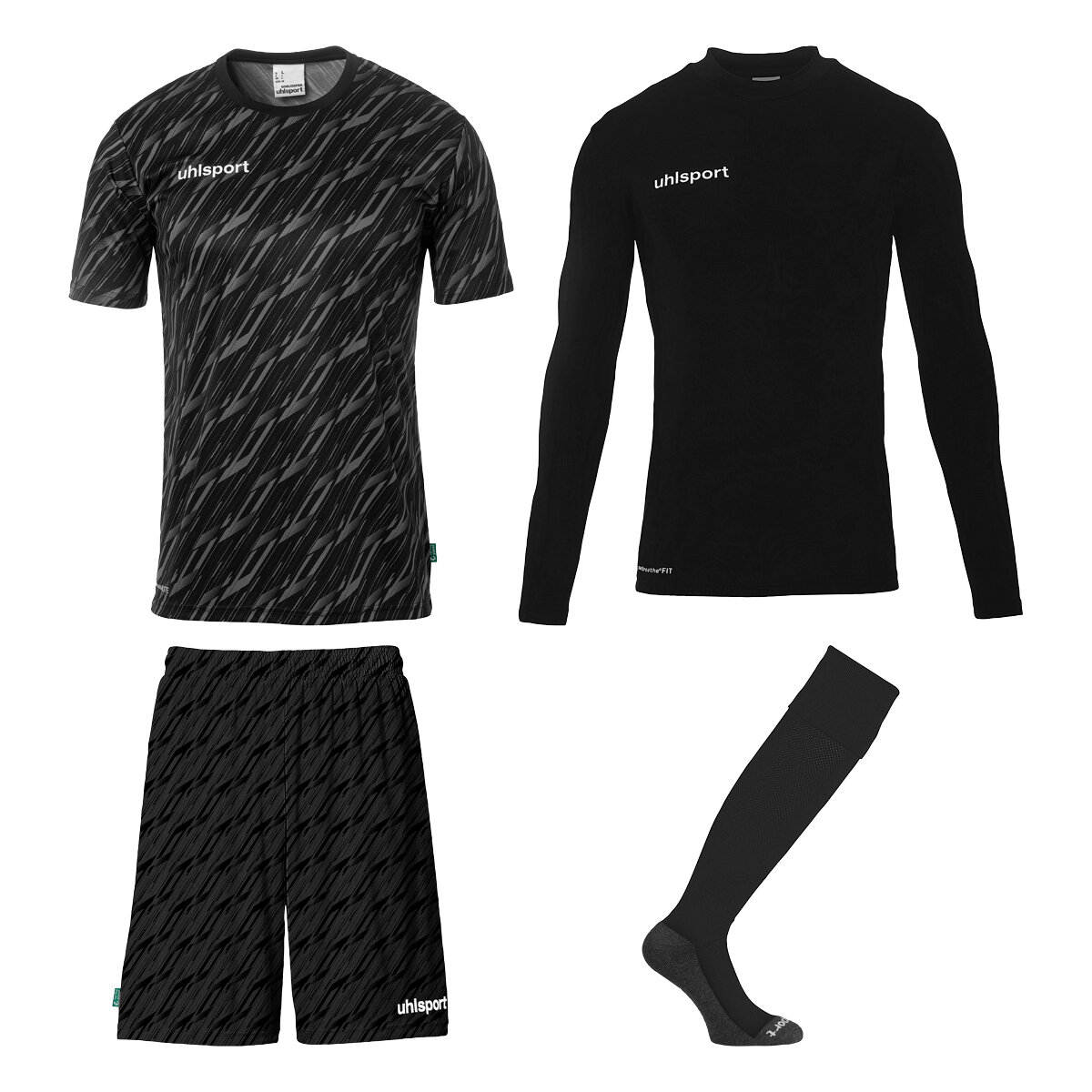 Uhlsport Progressive Torwart Set Kinder kurzarm schwarz 140