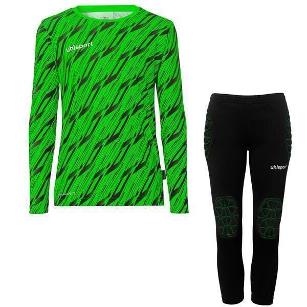 Progressive Goalkeeper Set langarm Kinder fluo grün/schwarz 128