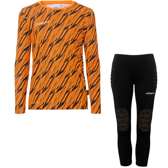 Progressive Goalkeeper Set langarm Kinder fluo orange/schwarz 164