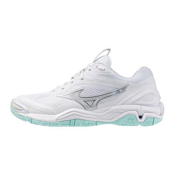 Mizuno Corporation Wave Stealth 6 Indoorschuhe Damen weiß/türkis 36,5