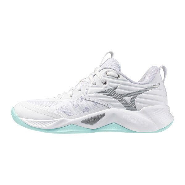 Mizuno Corporation Wave Momentum Pro Indoorschuhe Damen weiß/türkis 42,5