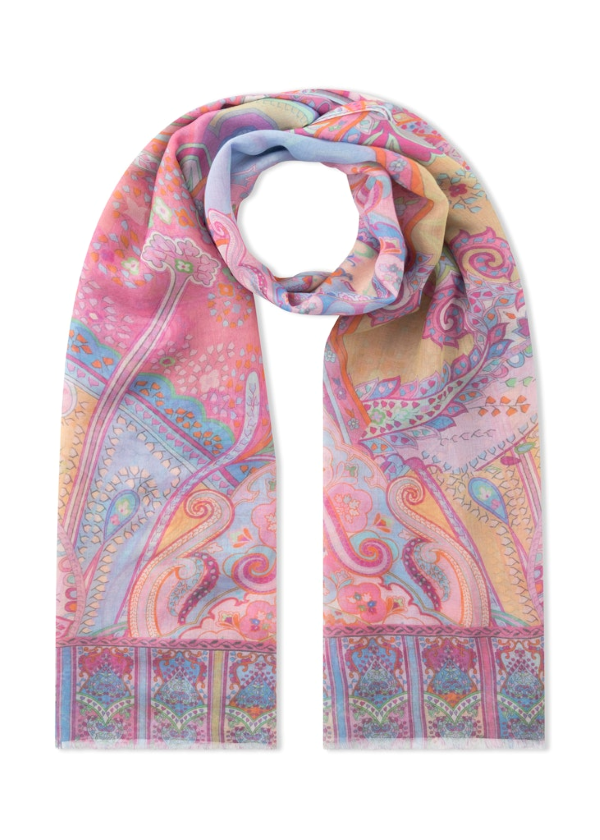 Codello Codello Modal-Seide Schal Paisley Mix – Luxuriöser Print Schal 100x180 cm
