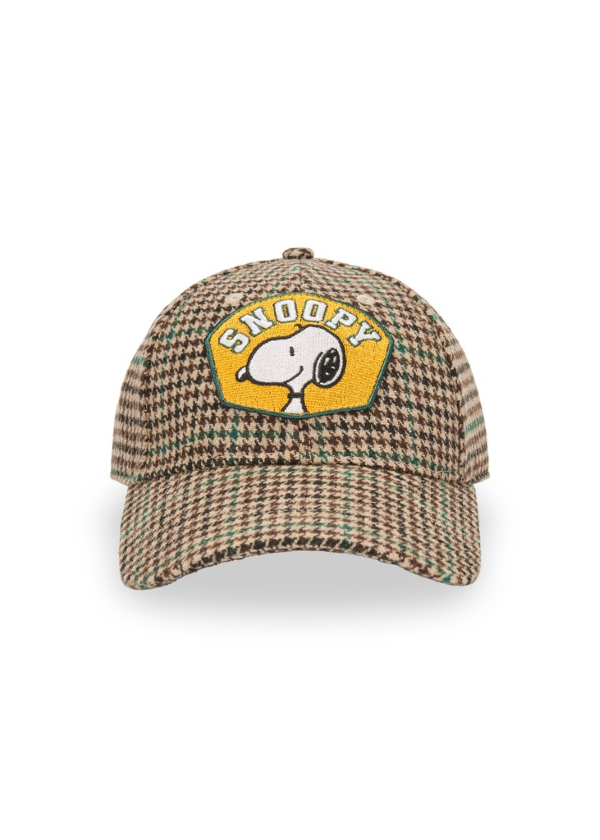 Codello Codello Cap mit Snoopy Badge – Karo-Cap aus Polyester-Woll-Mix | One Size