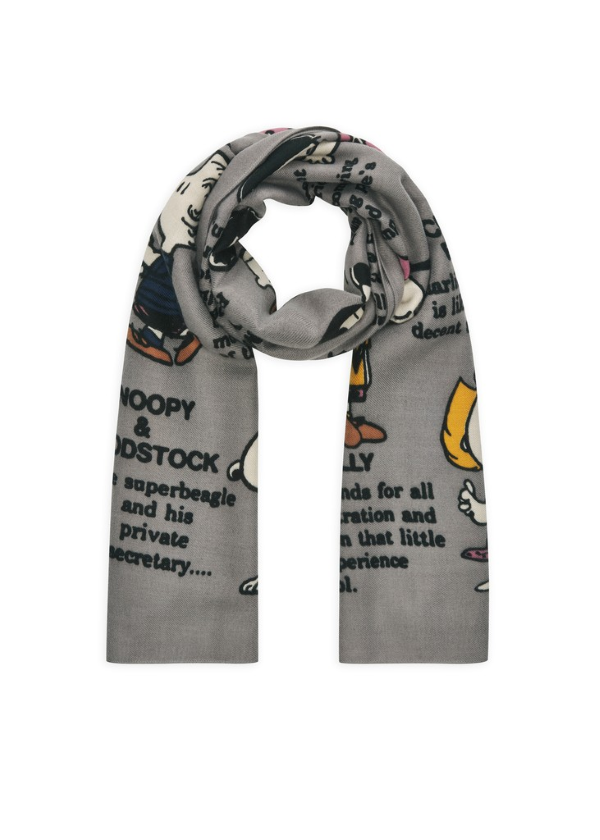 Codello Schal mit PEANUTS™-Print – Twill-Schal aus Polyester mit Snoopy & Friends | 70 x 180 cm