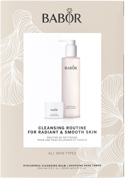 Babor Cleansing Balm & Rose Toner Set = Hyaluronic Cleansing Balm 15 ml + Soothing Rose Toner 200 ml