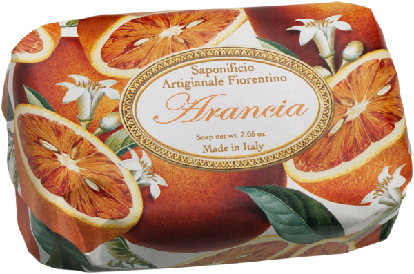 Saponificio Artigianale Fiorentino Seife Orange' gepackt in Geschenkpapier'