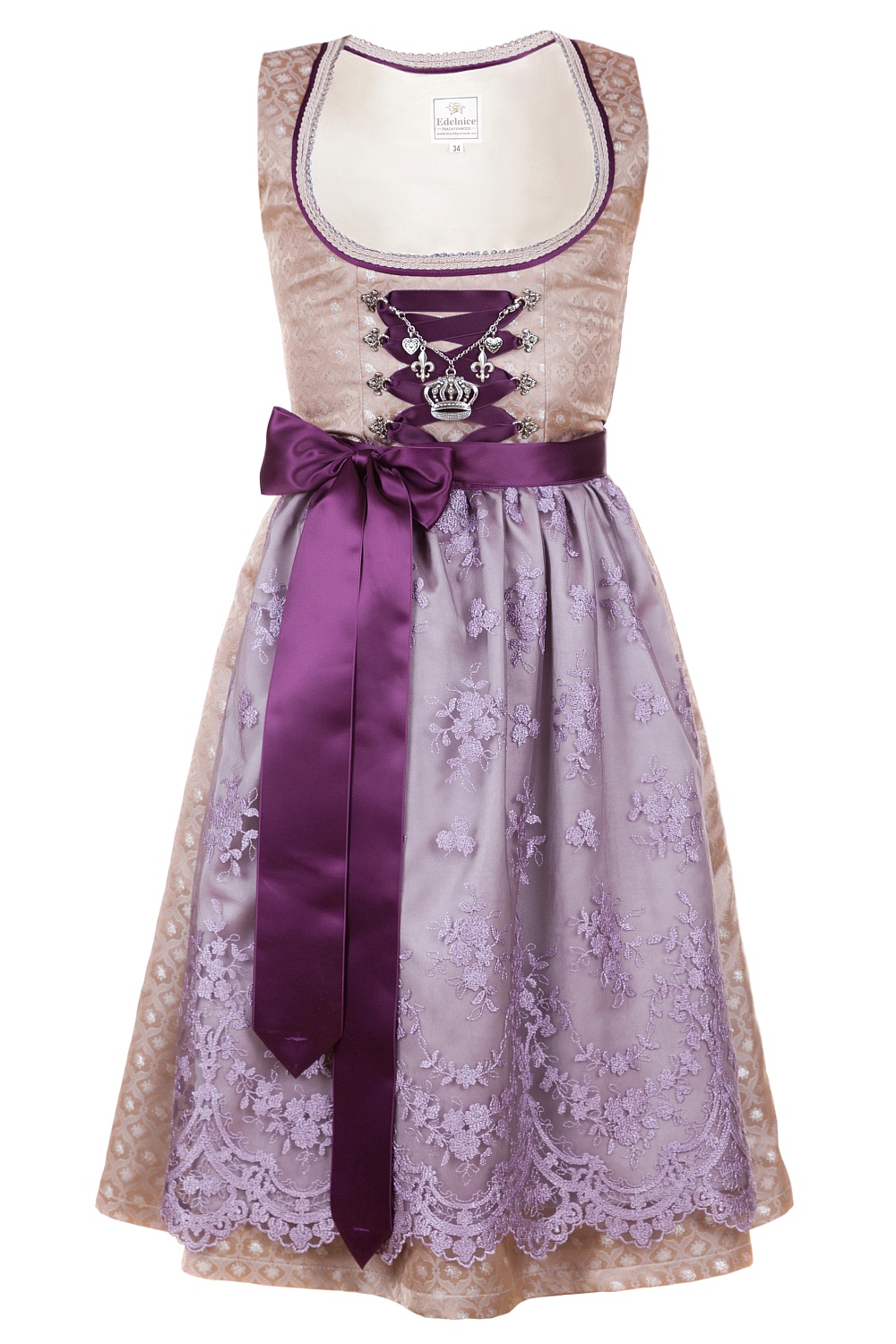 Midi Dirndl gold Brokat