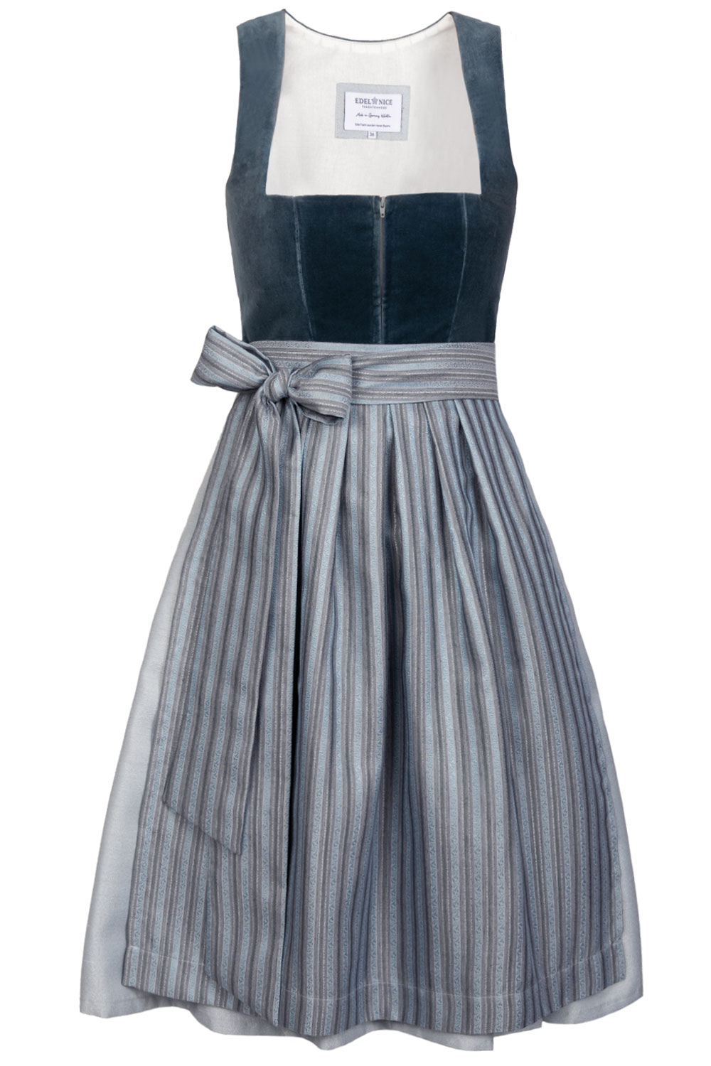 Midi Dirndl Veronika Samt Petrol