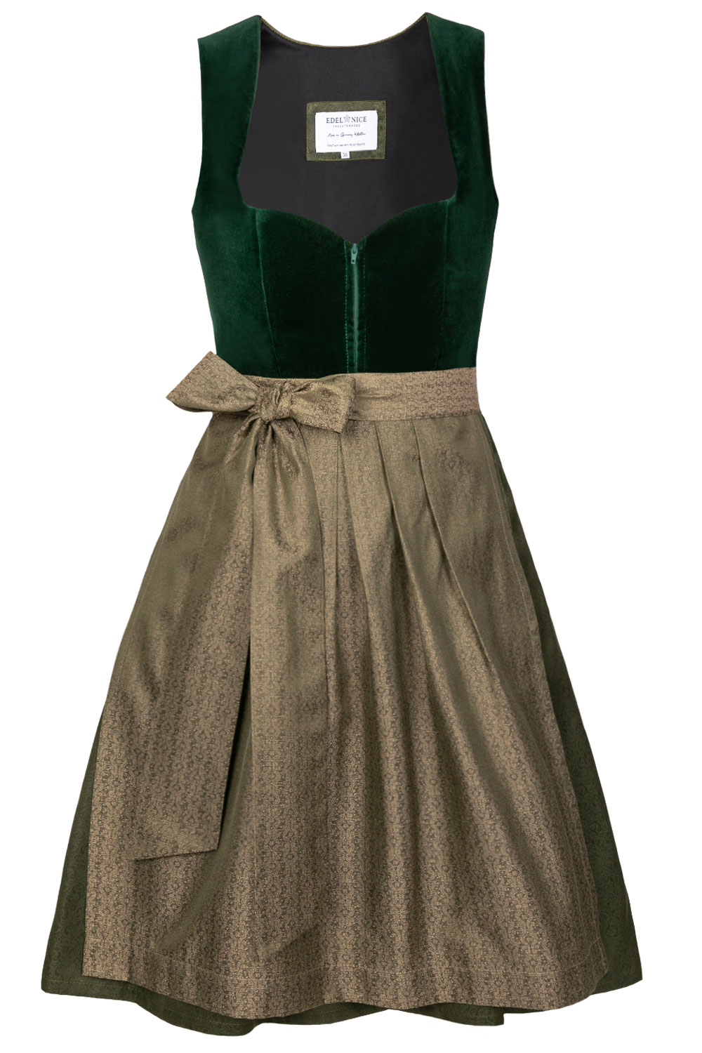 Midi Dirndl Livia Samt Grün