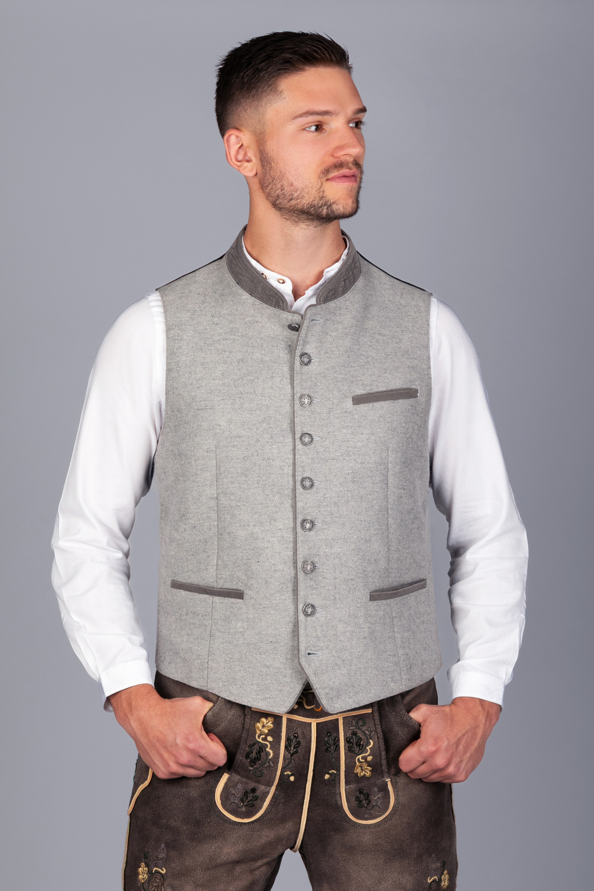 Trachten Weste Karl grau