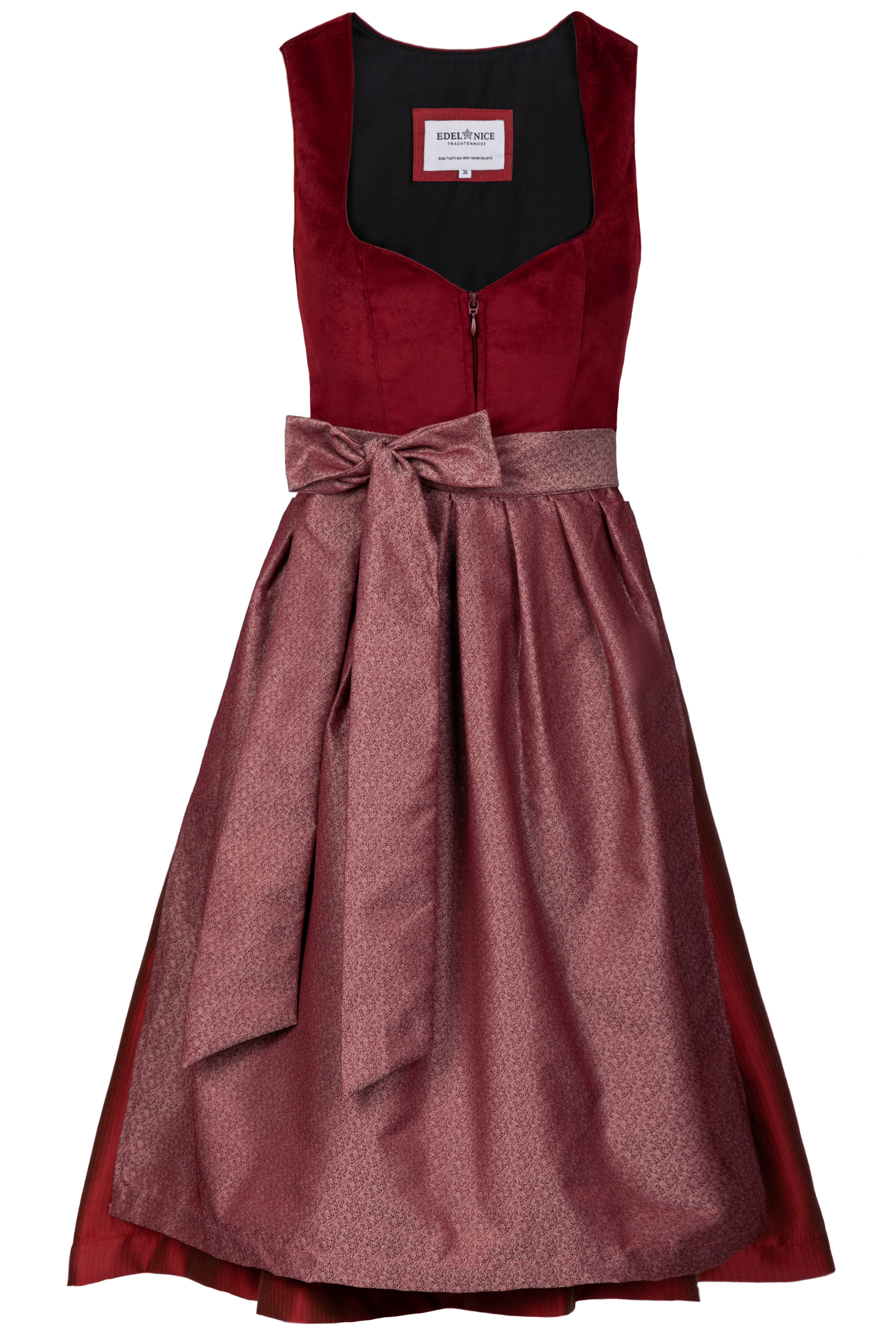 Midi Dirndl Luise Samt Rot