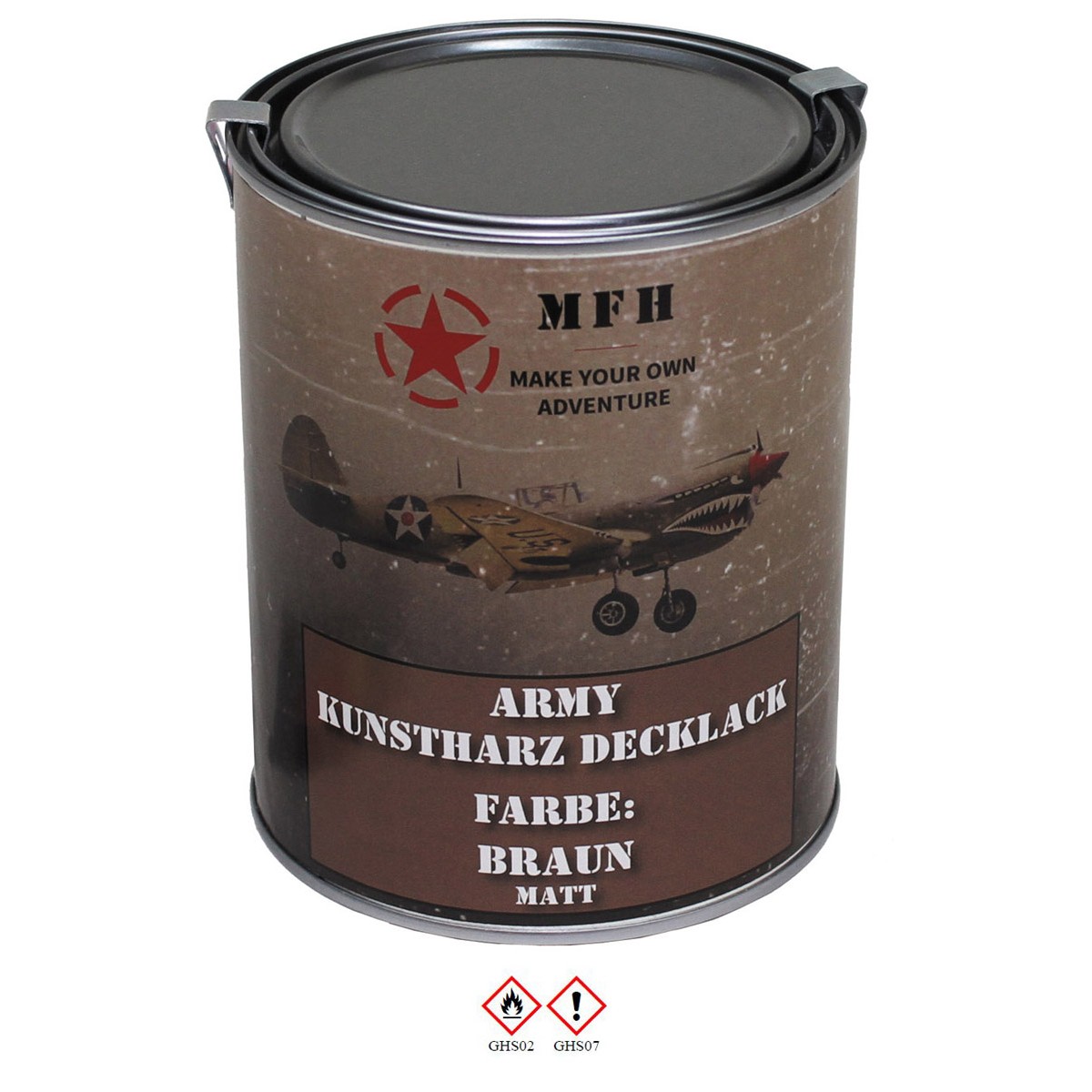 Army Kunstharz Decklack 1 L Dose RAL 8027 braun = 24,95 €/L