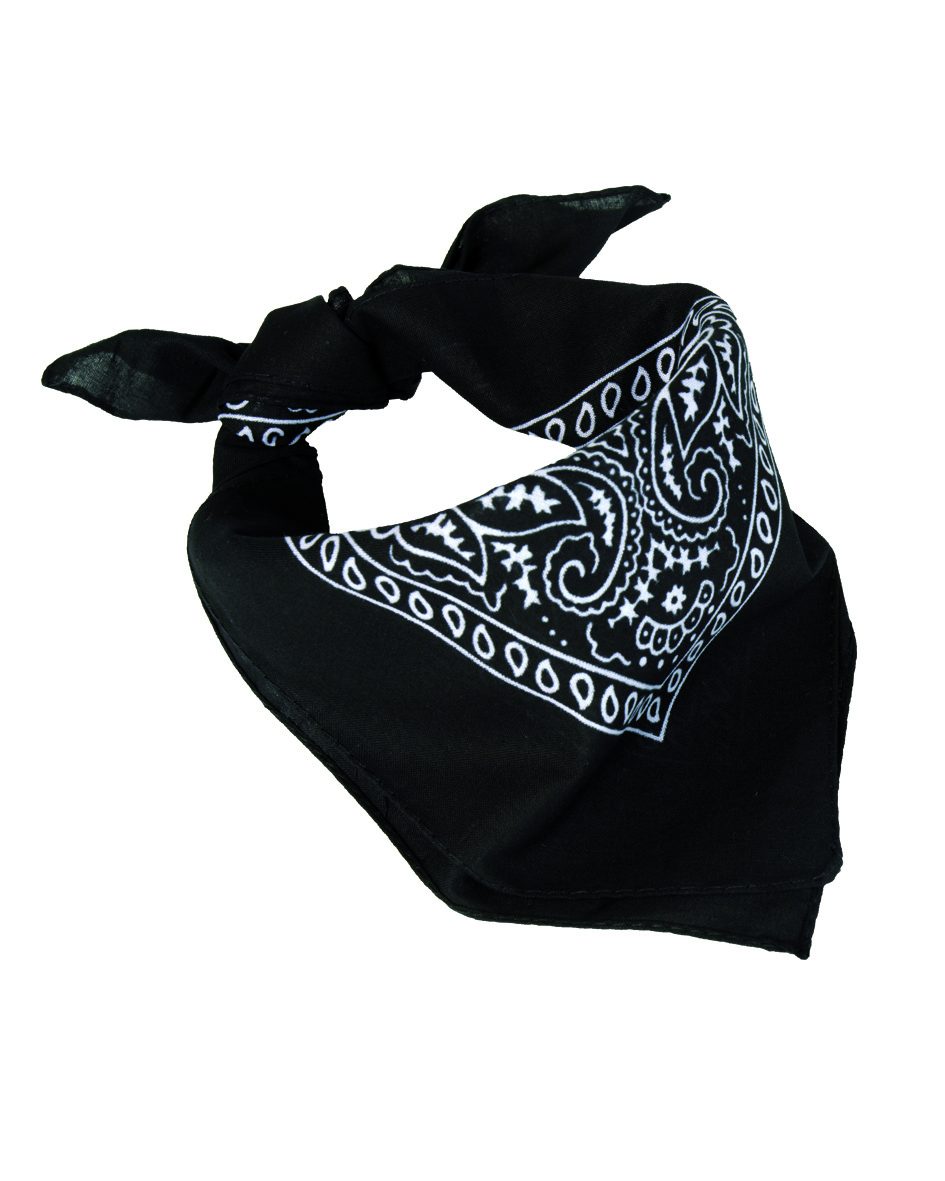 Halstuch Bandana gemustert schwarz 54,5 x 54,5