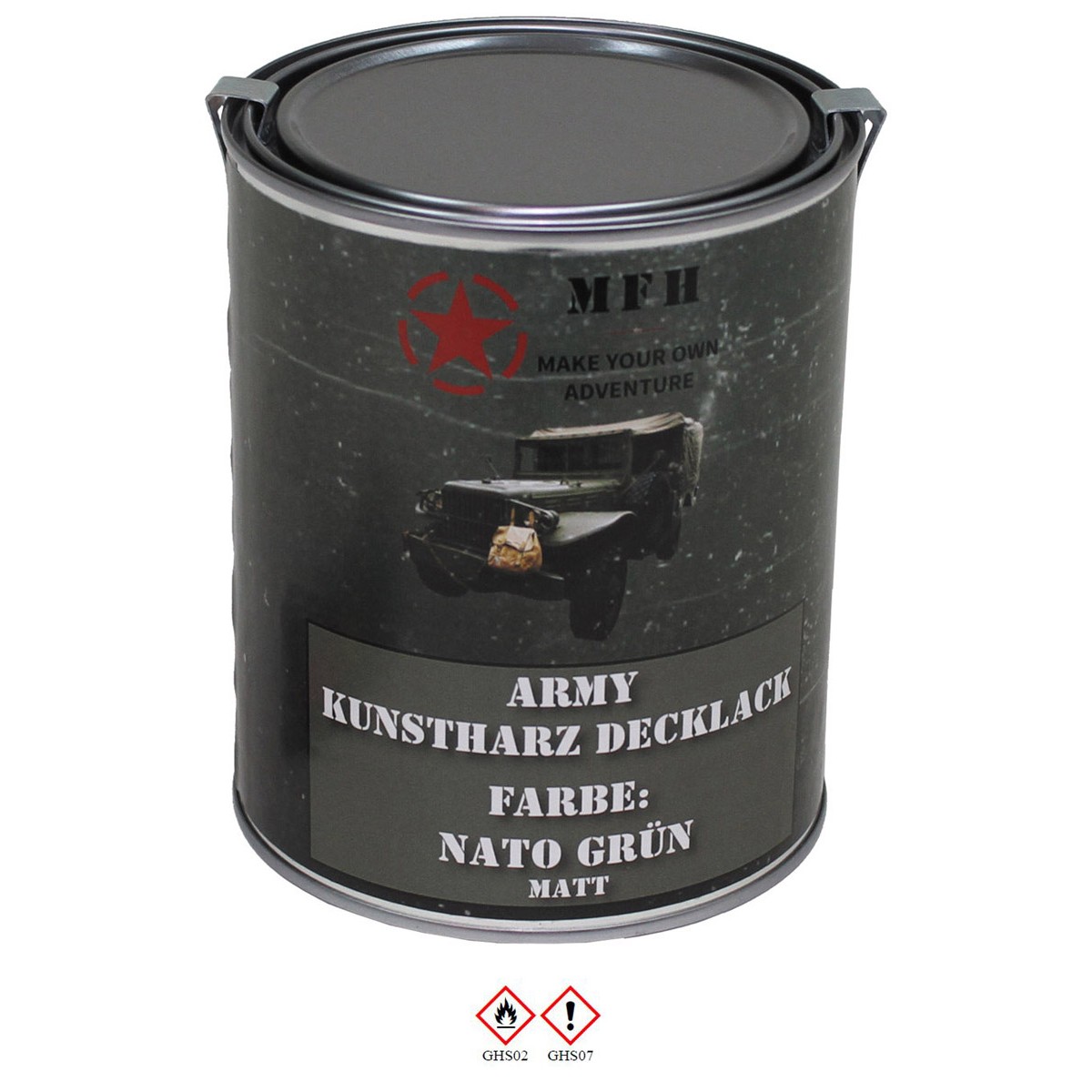 Army Kunstharz Decklack 1 L Dose NATO grün matt = 24,95 €/L