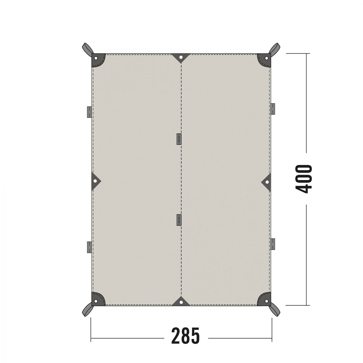 Mehrzweckplane Sonnensegel Tarp 4 TC  sandbeige 2,85 x 4m (11,4m²  = 12,72 €/m²)