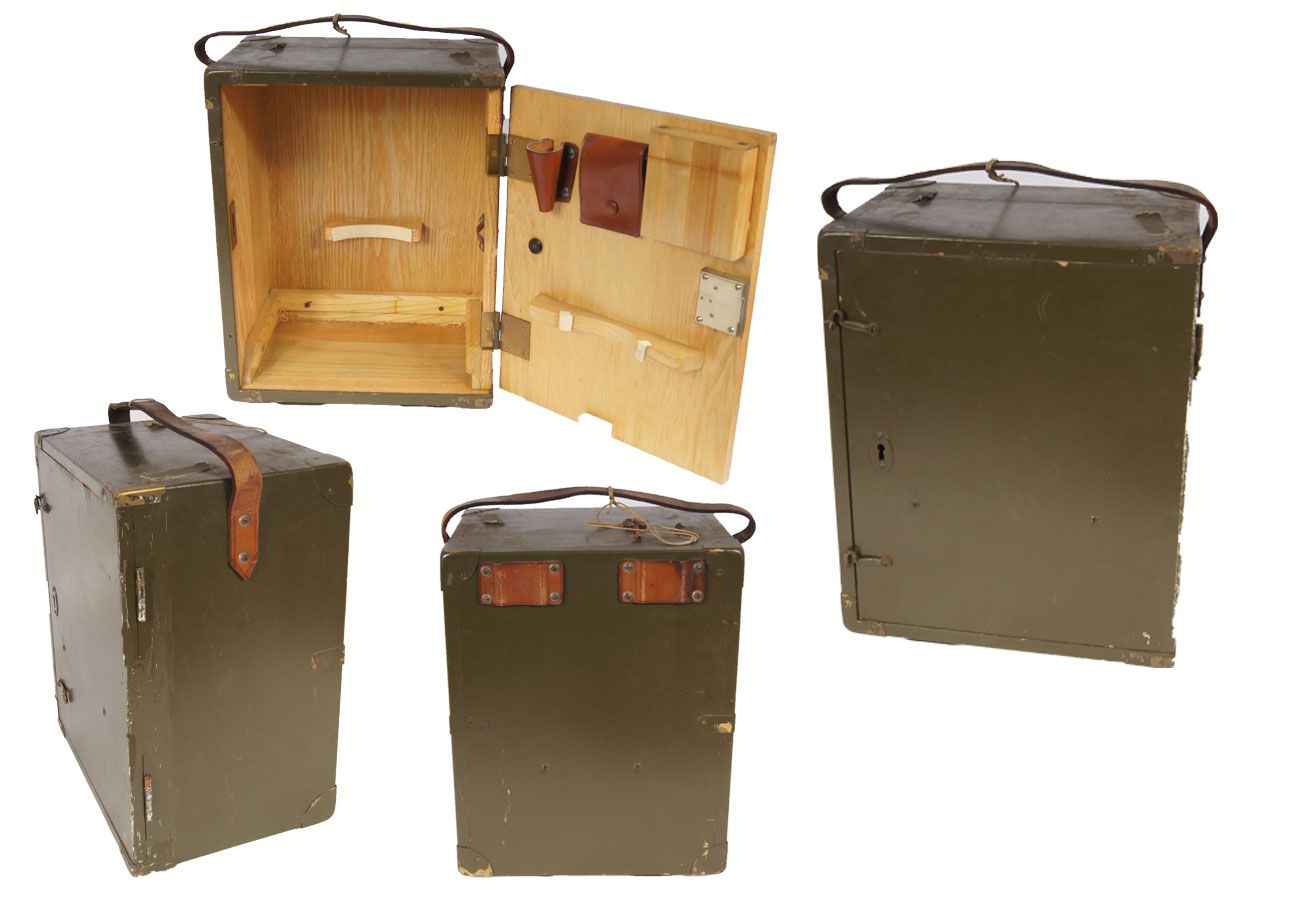 Bundeswehr Transportkiste Holz oliv gebraucht 27,5 x 20,5 x 35,5