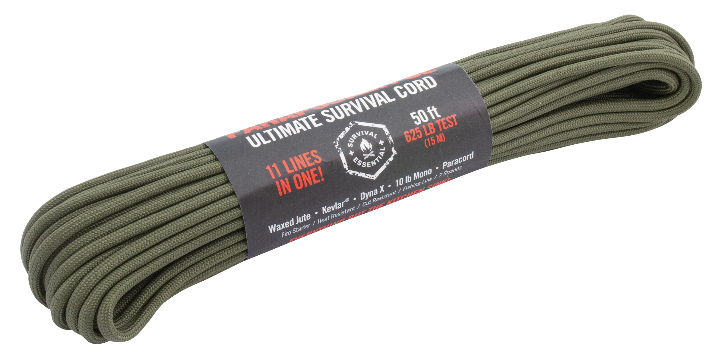 Atwood Rope Seil Parapocalypse Ultimate Survival Paracourd 50ft oliv