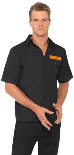 Faschings Kostüm Prison Shirt Karneval schwarz Restposten M