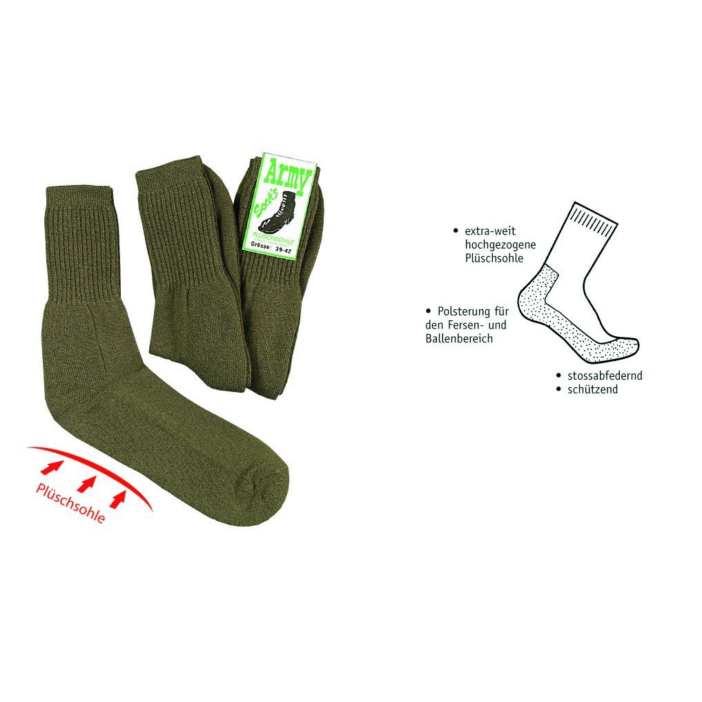 3 Paar Army Socken oliv = 4,00 €/Paar Restposten Schuhe D 39